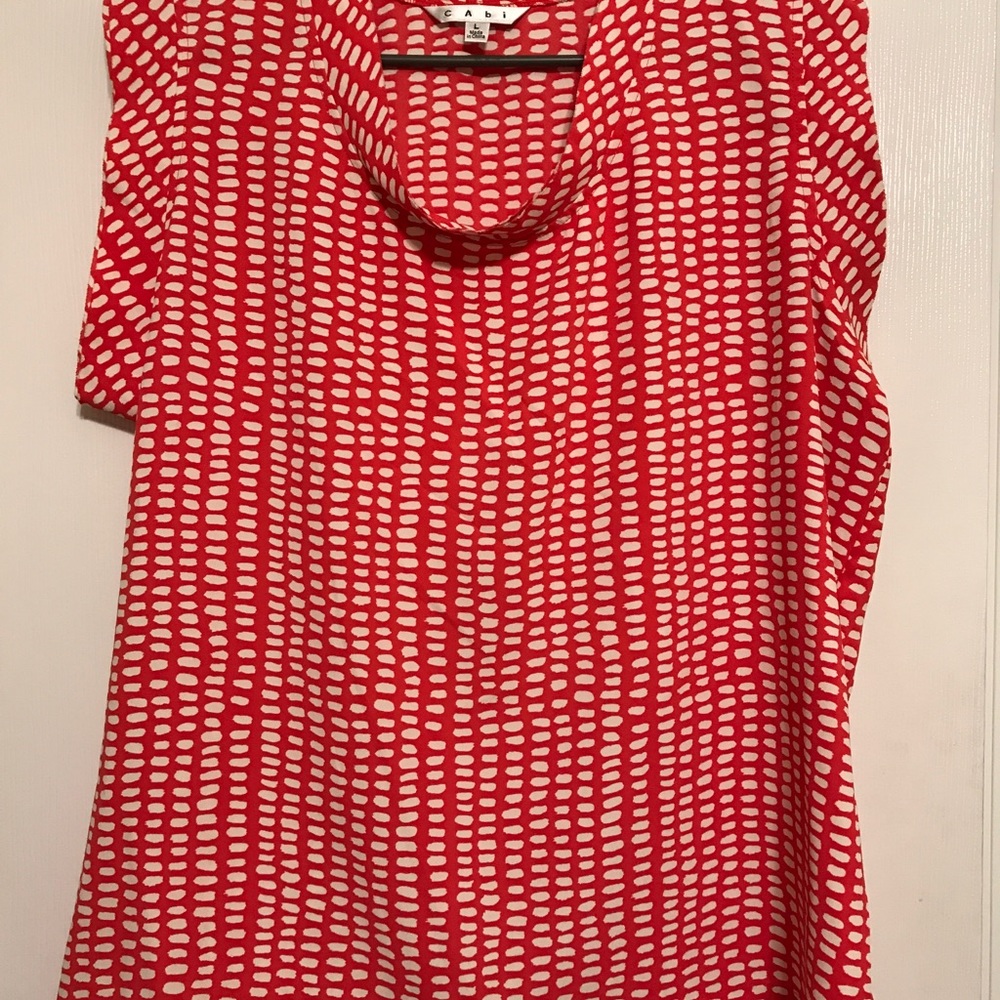 Cabi orange and white print blouse